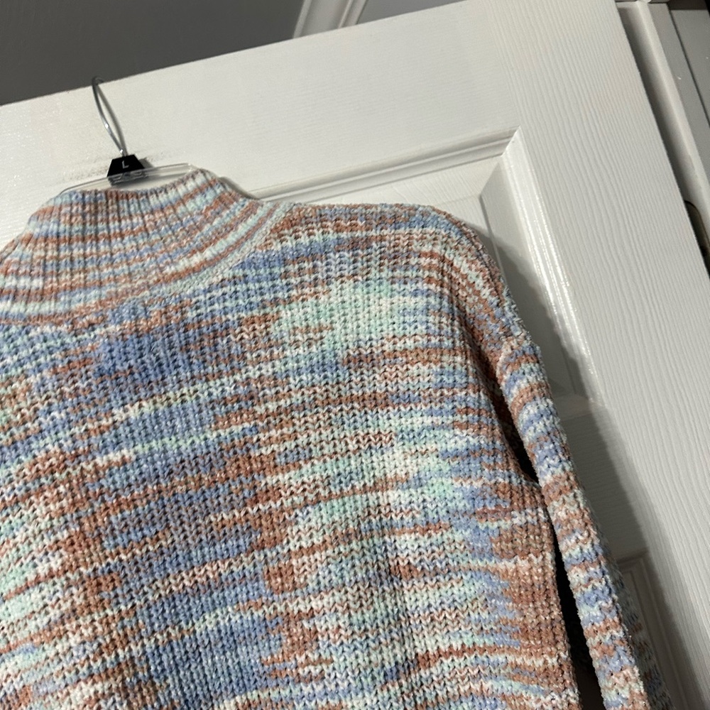 NWT Hippie Rose Multicolor Mock Neck Crocheted Sweater - Picture 13 of 16
